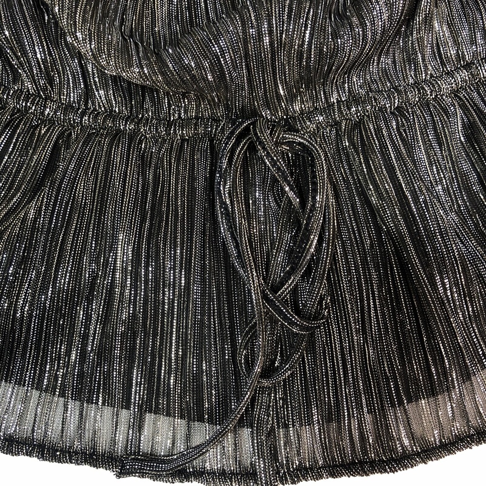 NWT WHBM Women Black/Gold/Silver Shimmer Metallic Off The Shoulder Top - Size S‎ - Picture 6 of 12